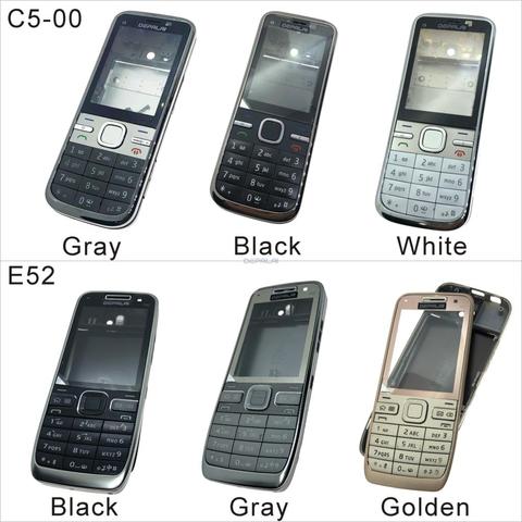For Nokia c5-00 C5 E52 Housing Front Faceplate Frame Cover Case+Back cover/battery door cover+Keypad ► Photo 1/6