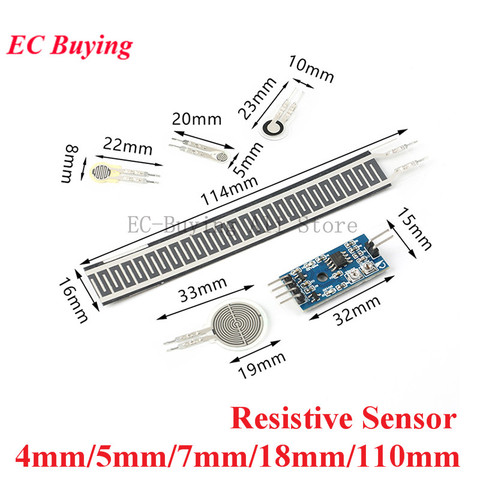 Resistive Thin Film Pressure Sensor Flexible Force Sensitive Resistor Load Cell Converter Module 4/5/7/18/110mm For Arduino ► Photo 1/6