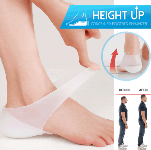 1 Pair Concealed Footbed Enhancers Invisible Height Increase Insoles Silicone Foot Lift Pads Dress In Socks Tool ► Photo 1/6