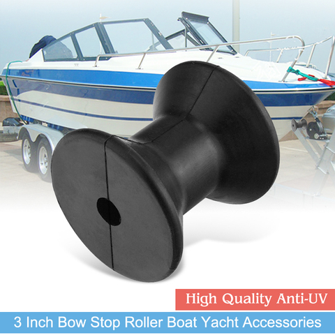 3 Inch Boat Bow Roller Marine Trailer Rubber Keel Roller For Sailboat Yacht Speedboat Canoe Anti-UV Boat Accessories Marine ► Photo 1/6