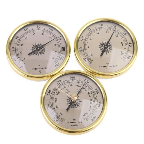 3 IN 1 Air Pressure Gauge Thermometer Hygrometer Barometer Weather Forecast 72mm  ► Photo 1/6