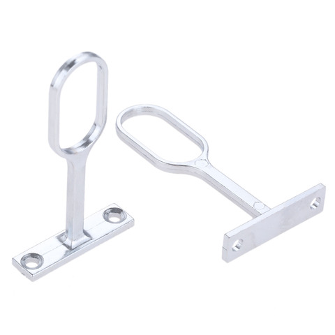 DRELD 2pcs Stainless Steel Wardrobe Rail Support Flange Bracket Hange Clothes Rod Seat Hanger Pipe Bracket 16mm Tube Dia ► Photo 1/6