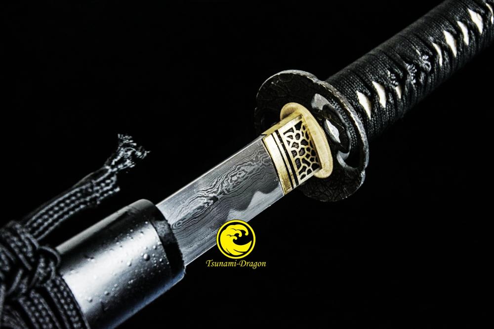 FOLDED STEEL Handmade Japanese Katana Samurai Sword Battle Ready Full Tang Sharp 