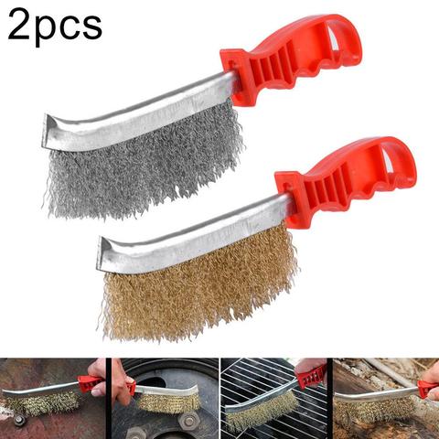 2pcs Stainless-Steel Wire Brush For Cleaning Metal Rust Removal Welding Seam Metal Polishing Rust Cleaning Brush Tool ► Photo 1/6