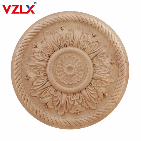 Vintage Unpainted Carved Decal Corner Wood Applique Frame For Home Furniture Wall Cabinet Door Decorative Wooden Miniature Craft ► Photo 1/6