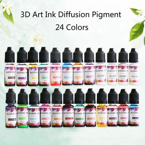 14 Colors 10ML Art Ink Alcohol Resin Pigment Kit Liquid Resin Colorant Dye Ink Diffusion UV Epoxy Resin Jewelry Making ► Photo 1/6