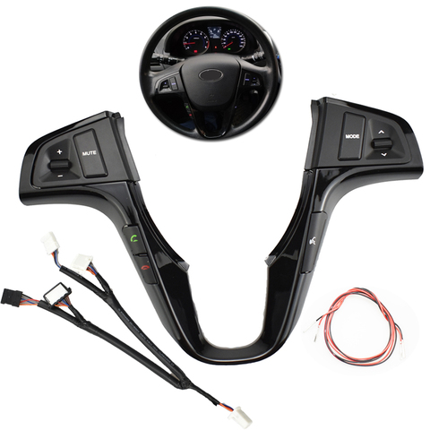 For H yundai VERNA SOLARIS Multi-function Steering Wheel Buttons Audio Volume Music Control Switch Blue Backlight With Bluetooth ► Photo 1/6