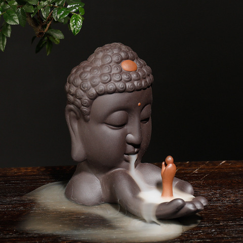 With 10Pcs Incense Cones Buddha's Head Holder Backflow Incense Cones Burner Incense Stick Censer ► Photo 1/5