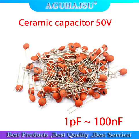 200pcs Ceramic capacitor 50V 1pF ~ 100nF 104 4.7PF 10PF 22PF 33PF 47PF 100PF 101 220PF 221 330PF 331 470PF 471 1NF 103 47NF 473 ► Photo 1/2