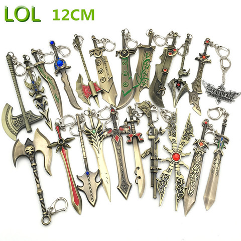 12 CM Game LOL Keychain League Of Legend Weapon Key Chain Hero League Rank Key Ring Key llaveros Jewelry For Fans Holder ► Photo 1/6