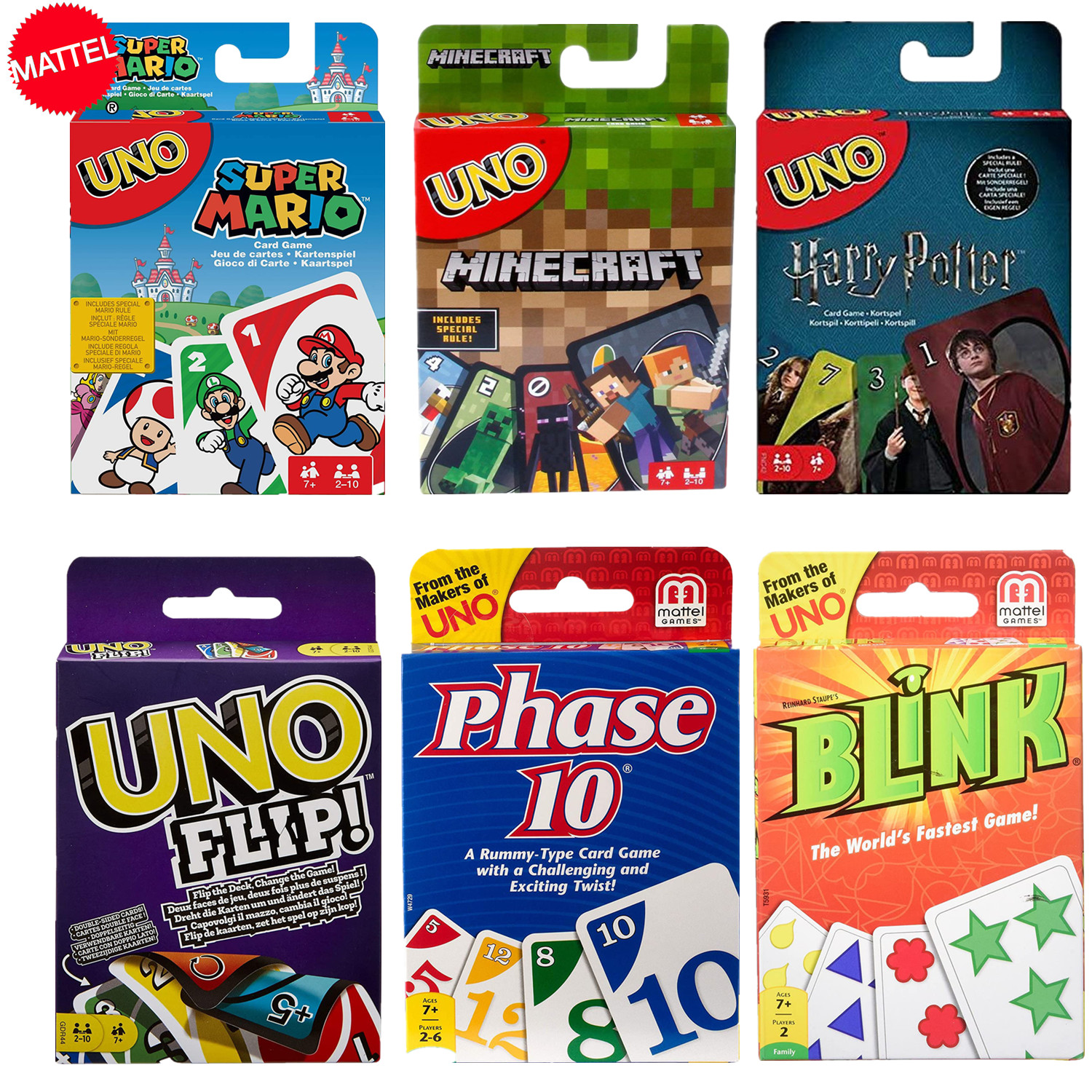 Mattel Games UNO Super Mario Card Game Family Funny Multiplayer Board Game Poker 