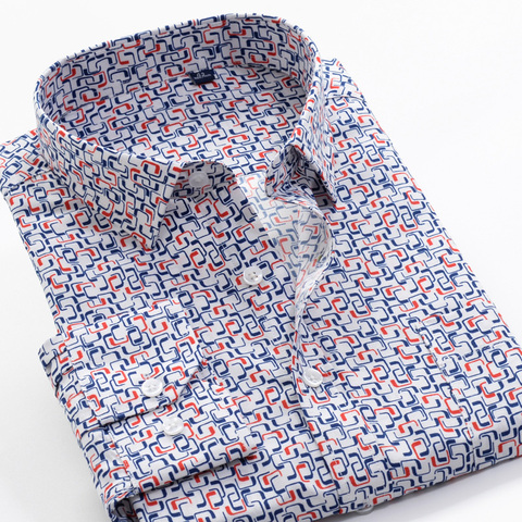 6XL 7XL 8XL 9XL 10XL SHANBAO brand oversized size men's autumn casual long-sleeved shirt geometric pattern printed classic shirt ► Photo 1/6