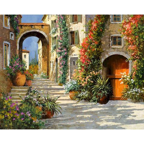 Gatyztory Diy Painting By Numbers Flower Street Canvas Colouring Landscape Handpainted Gift Wall Decor 60×75cm Frame ► Photo 1/6