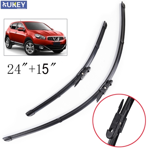 Xukey Wiper Blades For Nissan Qashqai J10 Exact Fitting 2006 2007 2008 2009 2010 2011 2012 2013 Rubber Car Accessories 24