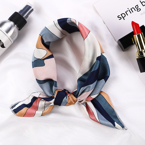 Square Silk Scarf 2022 Fashion Silk Satin Print Small Head Neck scarf Women Headscarf Kerchief Female Bandana Shawl  Accessories ► Photo 1/6