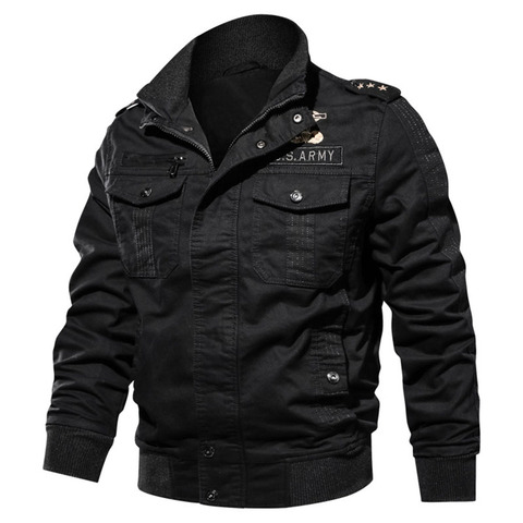New Military Men's Bomber Jacket Male Embroidery 6XL Slim Fat Cotton Casual Jacket Coat Men Brand Clohing Outwear Coat BF9931 ► Photo 1/6