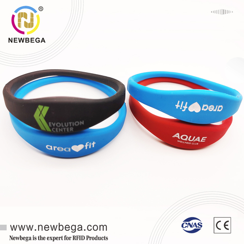 NFC Waterproof Wristband 13.56MHZ RFID ISO14443A Mfare Classic 1K S50 IC Smart Silicon Bracelet New Design 3PCS ► Photo 1/5