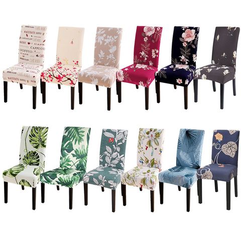 1/2/4/6pcs Printed Elastic Stretch Chair Cover Spandex Dinning Room Kitchen Chair Slipcovers Protector For Wedding Banquet Party ► Photo 1/6