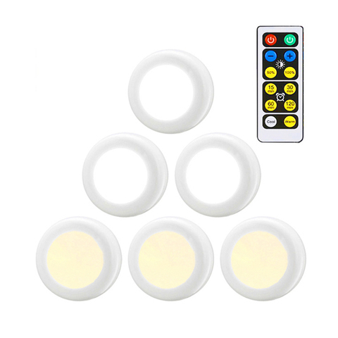 6500K 5000K 2700K Color Changing Dimmable Remote Control Puck Night Lights Touch Sensor LED Under Kitchen Cabinets Close lights ► Photo 1/6