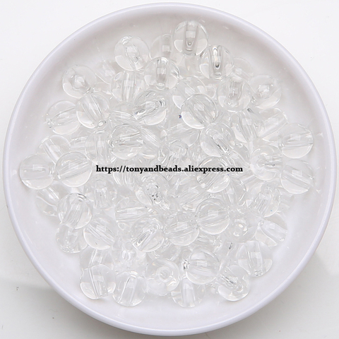 Free Shipping Smooth Clear Round Acrylic Spacer Beads 6 8 10 12MM Pick Size For Jewelry Making ► Photo 1/1