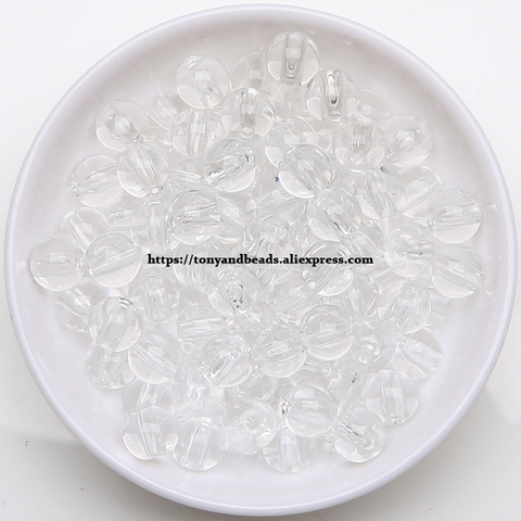 Free Shipping Smooth Clear Round Acrylic Spacer Beads 6 8 10 12MM Pick Size For Jewelry Making ► Photo 1/1