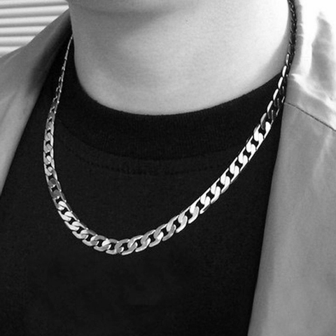 Mens Necklace Chain Stainless Steel Silver Color Punk Wholesale Jewelry 6 7 10 Mm Wide 50cm Necklace Price History Review Aliexpress Seller Wonlife Store Alitools Io