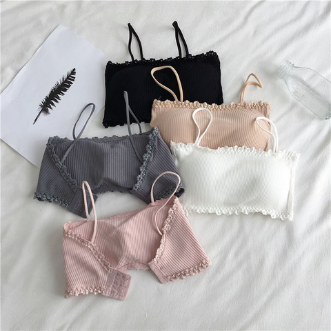 Women's Cotton Bra Female Tube Top Bra Women's Suspender Underwear Beautiful Tank Top Seamless Comfort Bra Sport Bra Lace Tops ► Photo 1/6