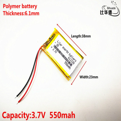 2022 The new quality 3.7V,550mAH,612338 602540 Polymer lithium ion / Li-ion battery for automobile data recorder,GPS,mp3,mp4 ► Photo 1/6