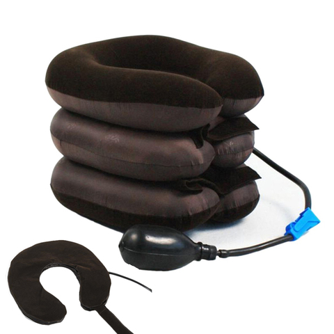 U-Shape Inflatable Pillow Travel Airplane Neck Pillow Soft Cervical Massage Pillow Car Head Neck Rest Air Cushion ► Photo 1/6