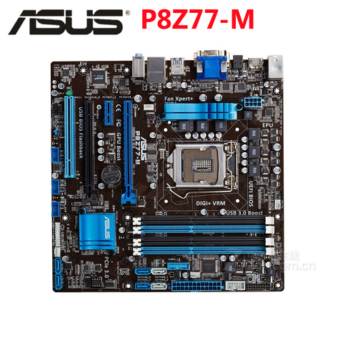 Original ASUS P8Z77-M 1600Mhz DDR3 P8Z77 M LGA 1155 Motherboard MicroATX 32GB PCI-E X16 Desktop Computer PC Mainboard Plate Used ► Photo 1/4