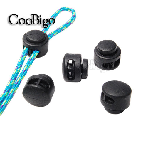 10 Pcs/Pack Cord Lock Toggle Clip Stopper Plastic Black For Bags/Garments