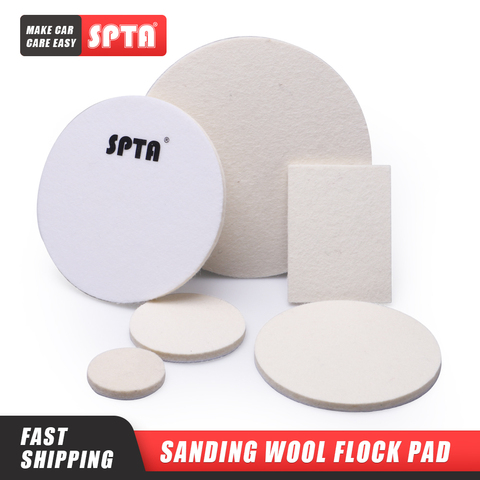 SPTA 3/4/5/6/7inch Wool Wheel Polishing Disc Sanding Wool Flock Pad Grinding Buffing Wool Felt Wheel Glass Flocking Polisher Pad ► Photo 1/4