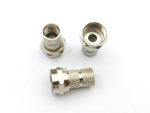 10PCS BRASS F MALE TWIST ON RG59 Connectors RF/Coaxial ► Photo 1/6