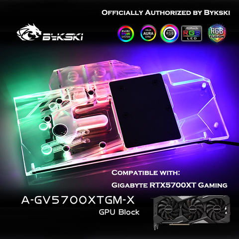 Bykski A-GV5700XTGM-X Full Coverage GPU Water Block For VGA AMD Gigabyte Radeon RTX5700XT Gaming OC 8G Graphics Card Heatsink ► Photo 1/6