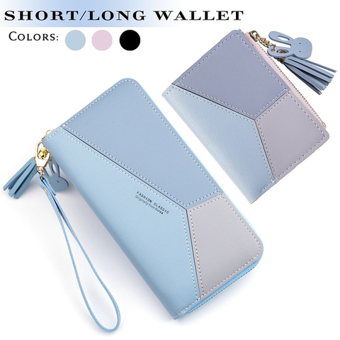 Fashion Wallets Zipper Coin Purse Lady Long Short Purses Handbags Women Clutch Cards Holder PU Leather Moneybag Billfold Wallet ► Photo 1/6