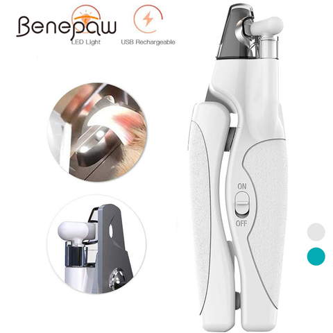 Benepaw Professional Light Dog Nail Clippers File USB Charging Safe Ergonomic Handle Pet Nail Trimmer Trapper Grooming Cutter ► Photo 1/6