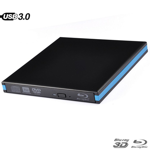 External Blu-Ray Drive USB 3.0 Bluray Burner BD-RE CD/DVD RW Writer Play 3D Blu-ray Disc For PC/Laptop IBM ACER LENOVO DELL HP ► Photo 1/6