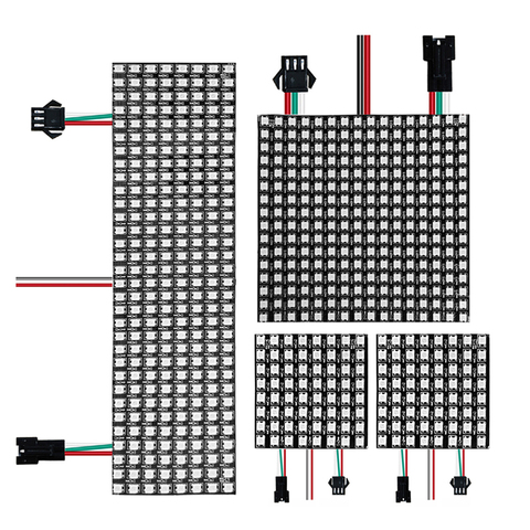 WS2812B Individually Addressable RGB LED Digital Flexible Panel Matrix Screen WS2812 IC Module Light 8x8 16x16 64/256Pixel DC5V ► Photo 1/6