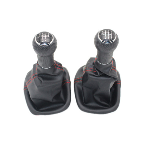 For Seat Leon 2000 2001 Car Styling 5 Speed 6 Speed 23 mm Insert Hole Car Gear Stick Shift Level Knob With Leather Boot ► Photo 1/6