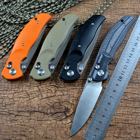 Y-START JIN02 Pocket Knife D2 Satin Blade G10 handle Black Orange Green or Khaki color Axis Folding Hunting Outdoor Knives ► Photo 1/6