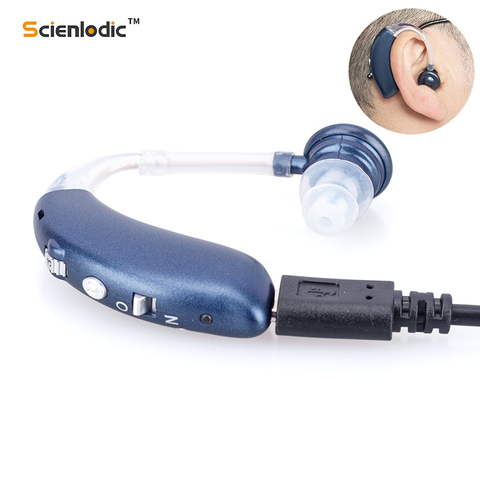 Rechargeable Hearing Aids BTE Hearing Aid Ear Hearing Device for Deafness Adjustable Sound Hearing Amplifier Hearing Loss ► Photo 1/6