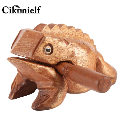 Cikonielf Jin Chan Wood Thailand Frog Feng Shui Lucky Craft Wooden Frogs Home Office Decoration Art Figurines Miniatures ► Photo 1/6