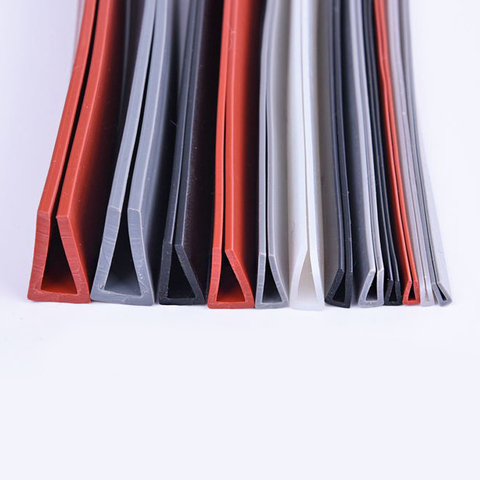 1 Meter Translucent Red Gray Black Silicone Rubber U Sealing Strip Glass Metal Wood Panel Edge Trim ► Photo 1/5