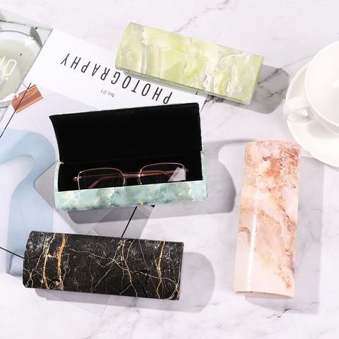 Hot Fashion Marble Pattern Strong Magnet Glasses Box Waterproof PU Portable Reading Glasses Sunglasses Case Eyewear Protector ► Photo 1/6