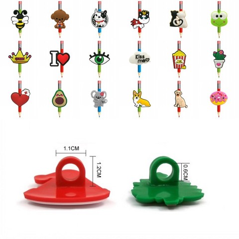 50pcs Random Hot Cartoon Pen Grips PVC Charm Pencil Topper Pen Caps Straw Decor Stationery School Office Supplies Kids Xmas Gift ► Photo 1/5