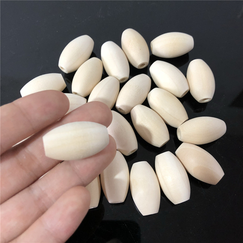 DIY Natural Wood Beads Oval Shape Spacer Unfinished Kids Wooden Beads Crafts for Necklace Jewelry Making Toys 25*17mm 20Pcs/lot ► Photo 1/4