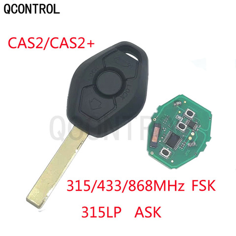 QCONTROL 3 buttons Remote Key for BMW 3 5 7 series X3 X5 Z3 Z4 Z8  E46 E60 E83 E53 E36 E38 CAS2 315LP MHZ 315MHz 433MHZ 868MHZ ► Photo 1/2