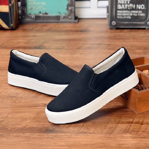 Cresfimix zapatos de mujer women fashion comfortable black slip on shoes lady casual height increased shoes classic shoes c2193 ► Photo 1/6