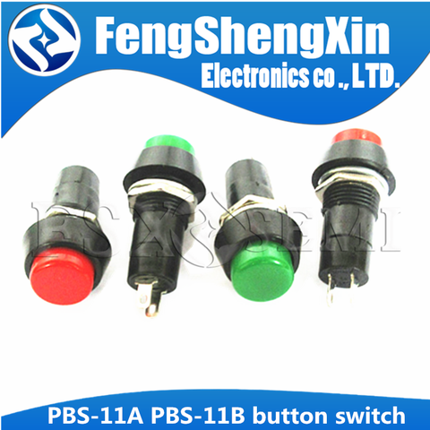 10pcs PBS-11 PBS-11A PBS-11B 12mm self-locking Self-Recovery Plastic Push Button Switch momentary 3A 250V AC 2PIN ► Photo 1/2