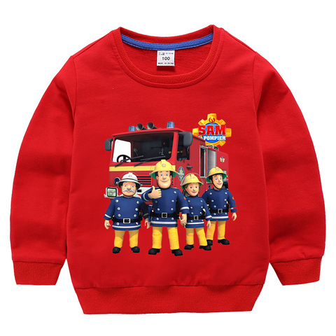 Children's Fireman Sam sweater spring and autumn new 100% cotton children's clothes boy casual cartoon long-sleeved sweater boy ► Photo 1/6